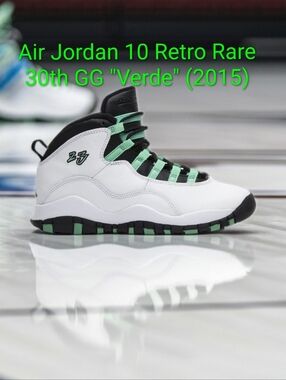Air Jordan 10 Retro Rare 30th GG (PS) "Verde" (2015) Boys 3Y Girl 4.5 New W/Box